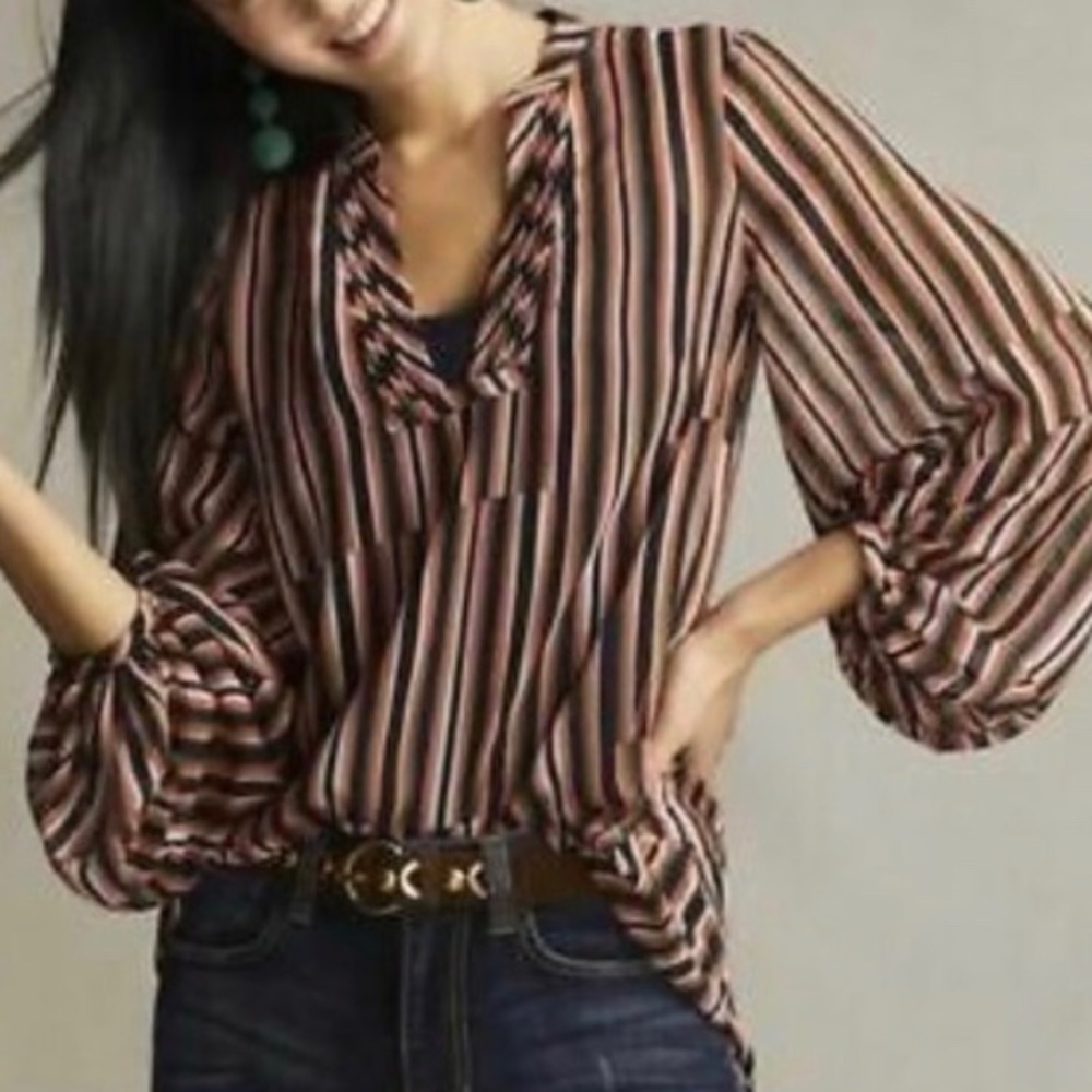 CABI Ultimate Blouse Long Sleeve Multicolor Sz S #5519 EUC